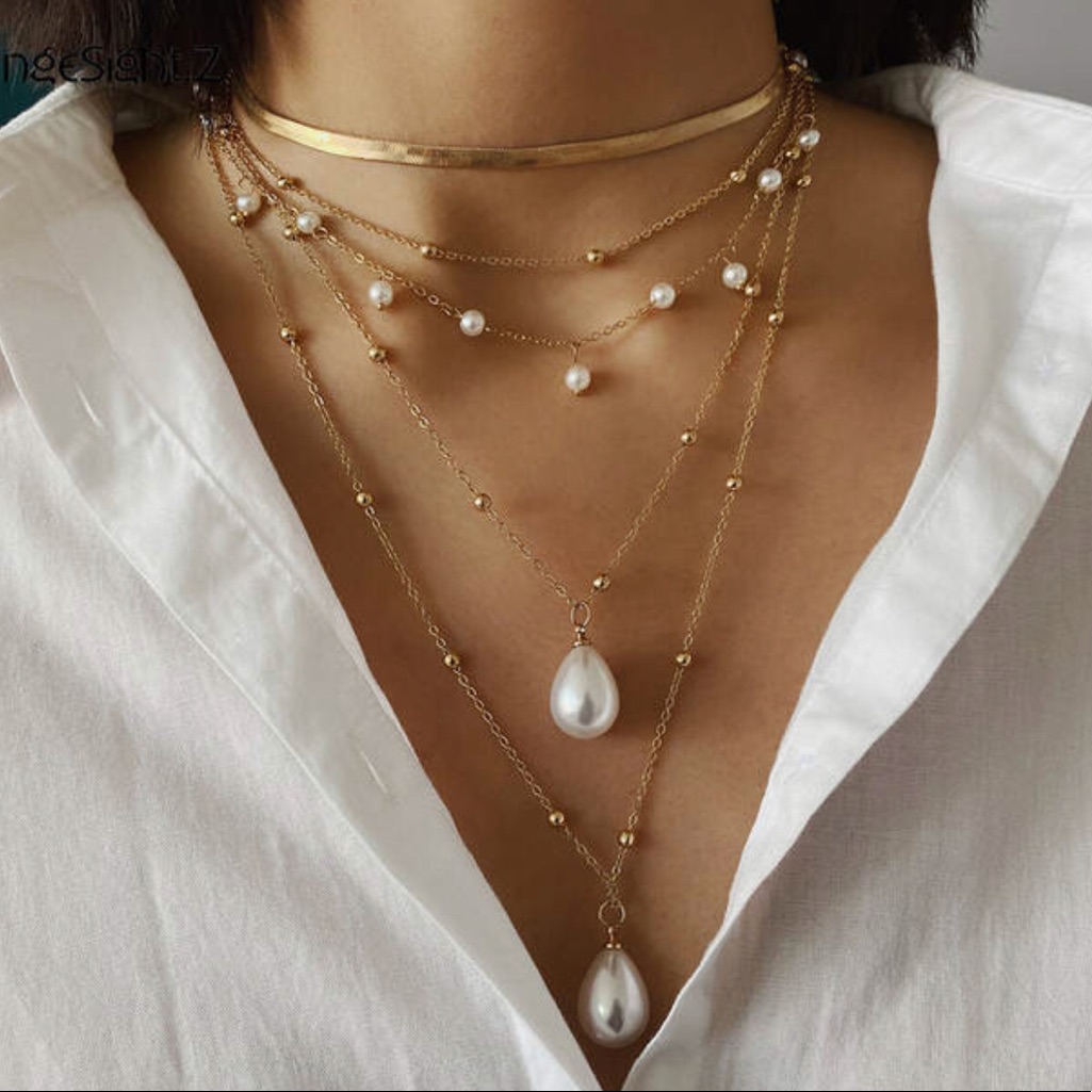 Pearls Layered Adjustable Necklace New